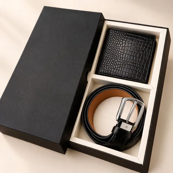 Black_Leather_Textured_Wallet_And_Belt_Set_For_Men