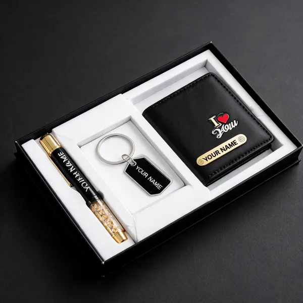 Black_Leather_Wallet_Pen_And_Keychain_Gift_Set_For_Men