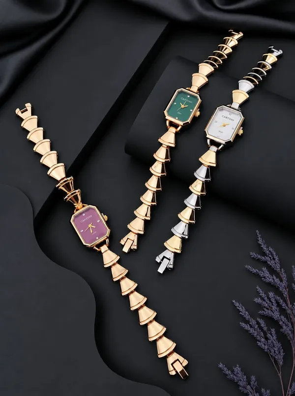 Multicolour_Bracelet_Style_Watch_Set_for_Women