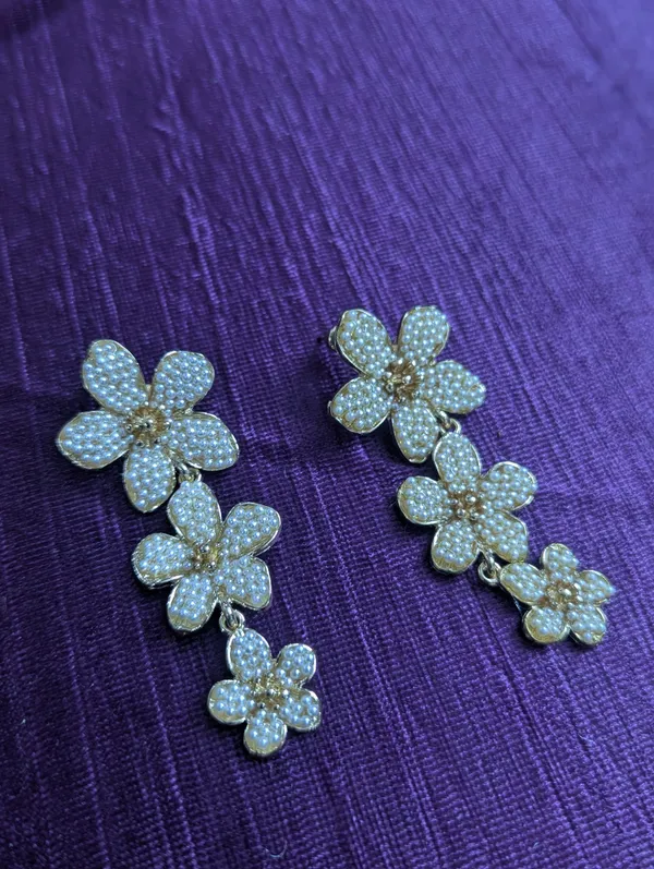 Flower_Shape_With_Pearls_Earring_Default_Title
