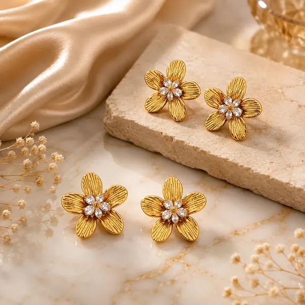 Gold-Toned_Floral_Stud_Earrings_for_Women