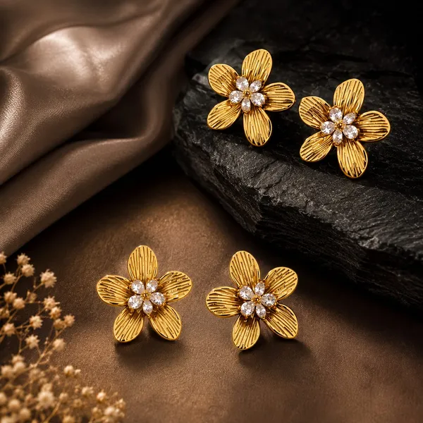 Gold-Tone_Floral_Stud_Earrings_for_Women