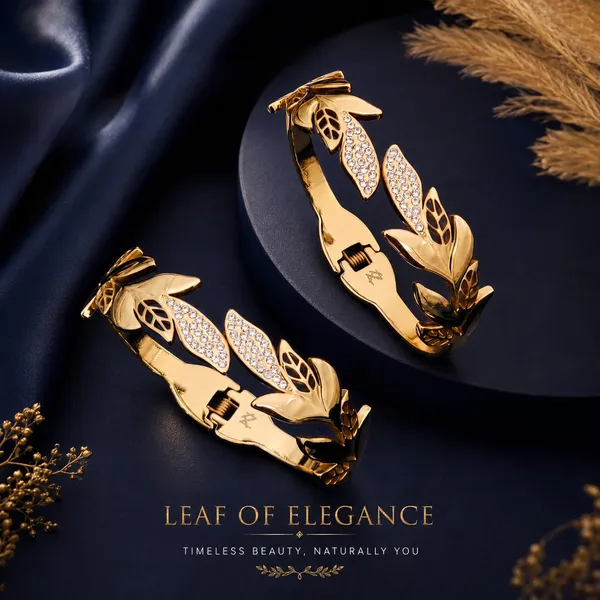 Gold-Tone_Leaf_Motif_Crystal_Accent_Earrings_for_Women