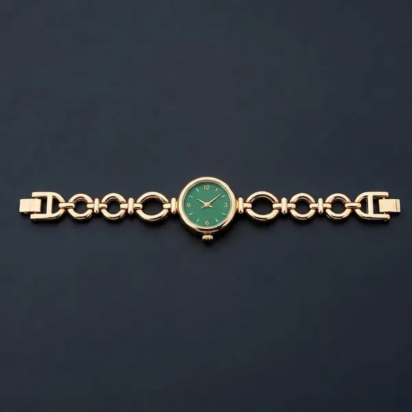 Gold_Stainless_Steel_Linked_Bracelet_Analogue_Watch_For_Women