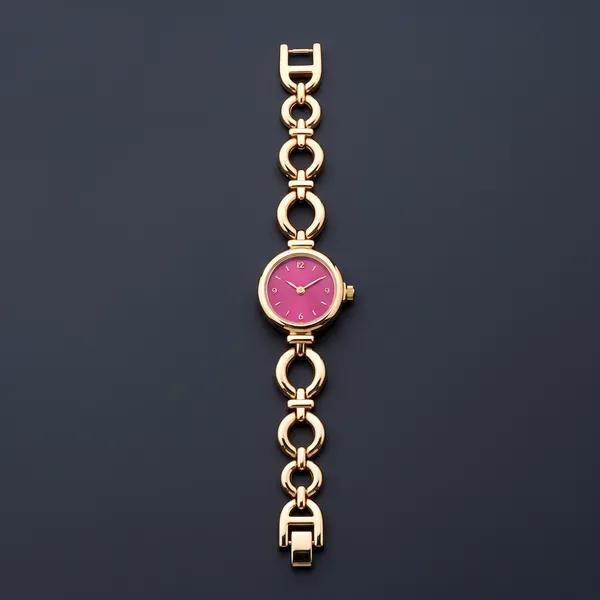 Gold_Stainless_Steel_Linked_Bracelet_Analogue_Watch_For_Women