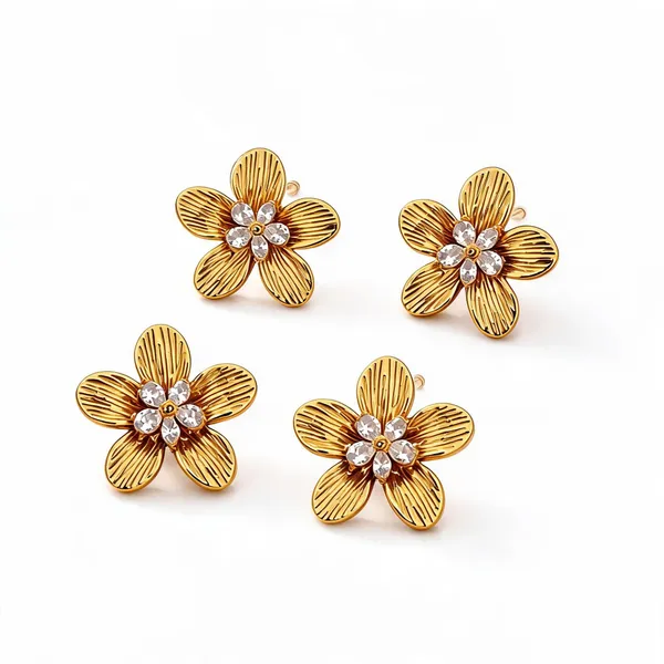 Gold_Stainless_Steel_Five_Petal_Floral_Crystal_Stud_Earrings_For_Women