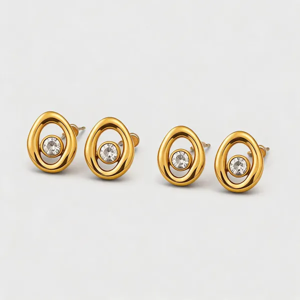 Gold_Stainless_Steel_Oval_Clear_Stone_Stud_Earrings_For_Women