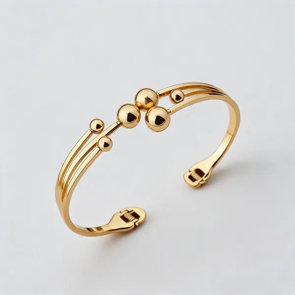 Gold_Stainless_Steel_Beaded_Open_Cuff_Bracelet_For_Women