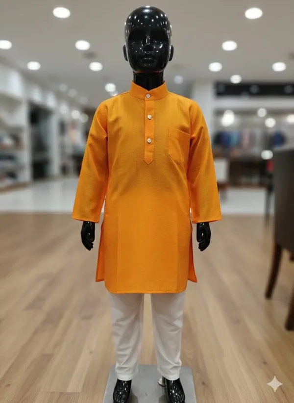 Orange_Straight_Kurta_Set_for_Boys