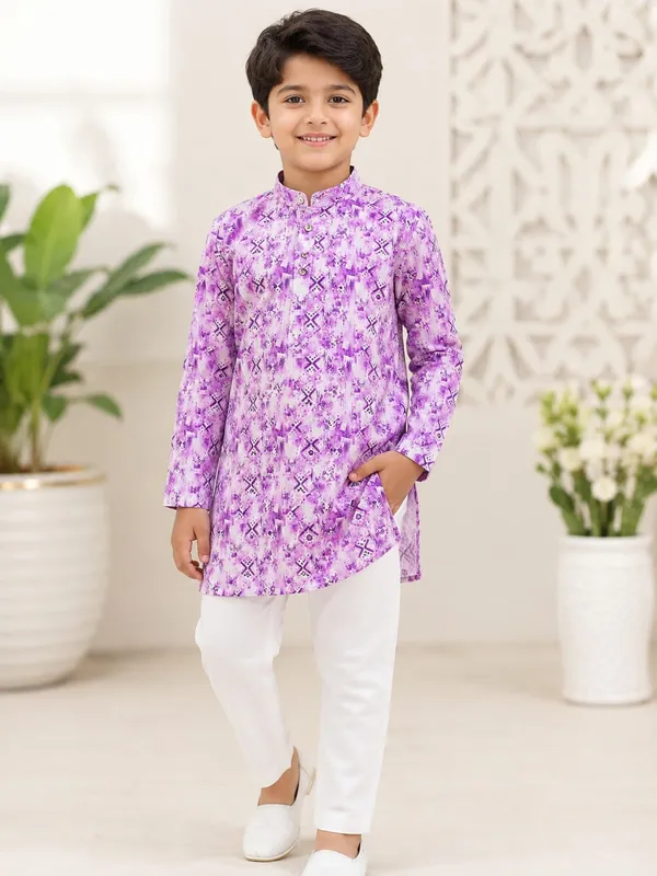 Purple_Printed_Kurta_Set_for_Boys