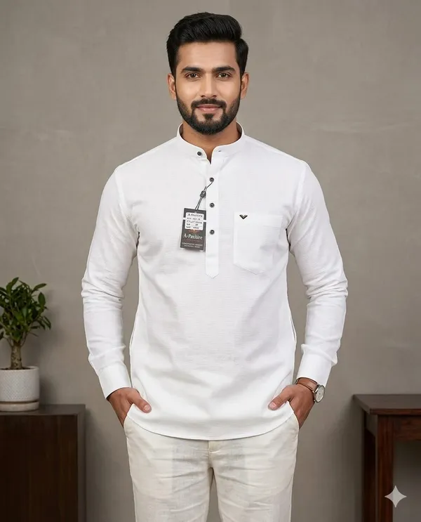White_Cotton_Regular_Fit_Kurta_for_Men