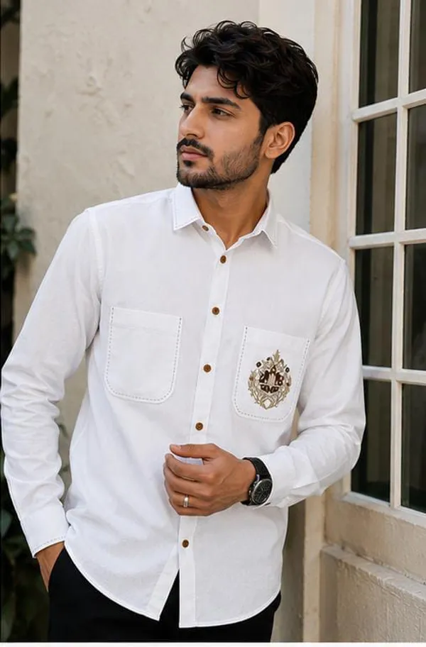 White_Casual_Fit_Shirt_for_Men
