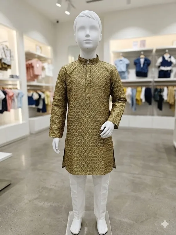 Olive_Printed_Straight_Kurta_for_Boys