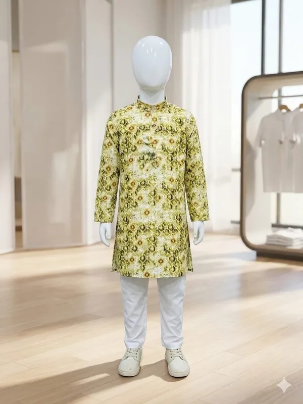 Green_Printed_Kurta_Set_for_Boys