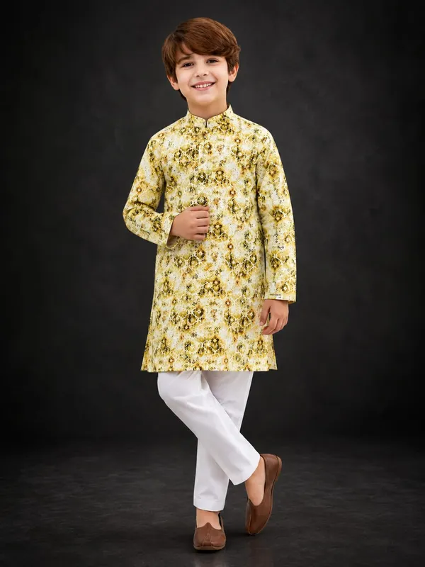Gold_Printed_Regular_Fit_Kurta_Pajama_Set_for_Boys