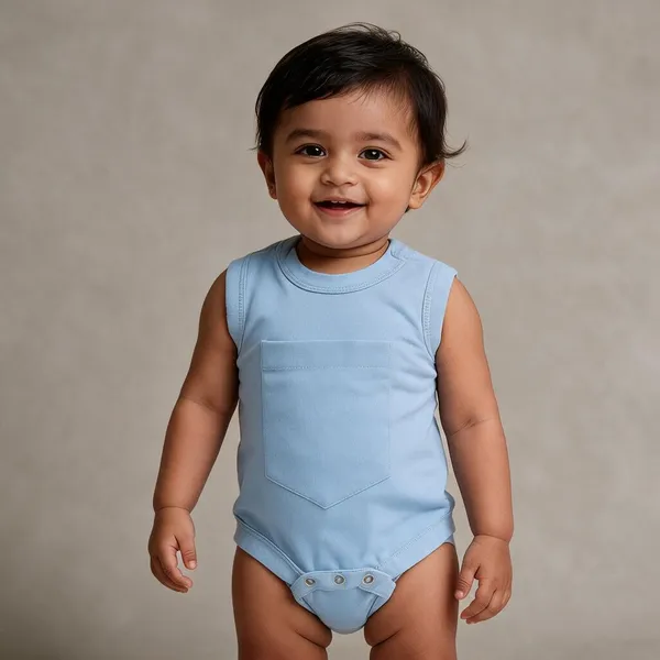 Blue_Sleeveless_Baby_Bodysuit_For_Newborns