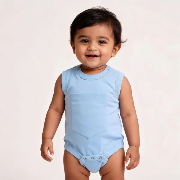 Blue_Sleeveless_Baby_Bodysuit_For_Newborns