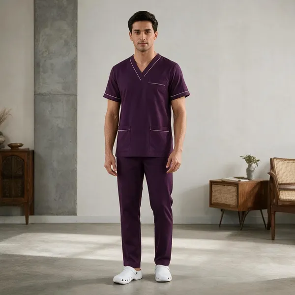 Premium_Piping_Design_Wine_Scrub_Suit