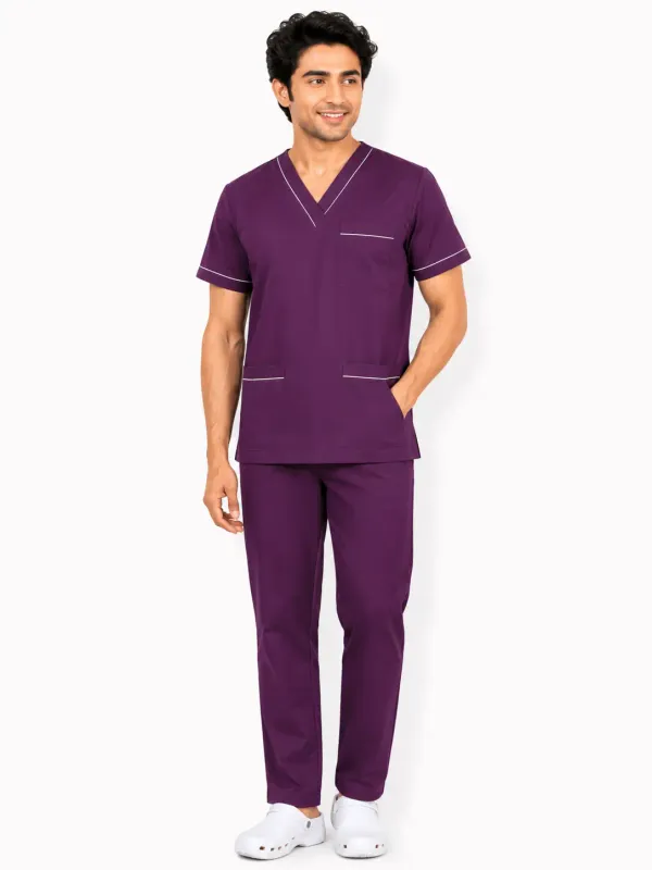 Premium_Piping_Design_Wine_Scrub_Suit