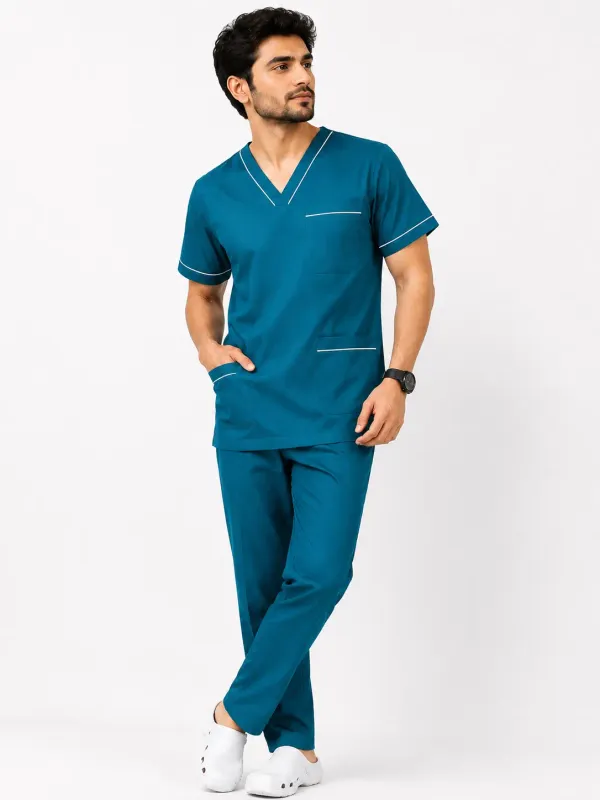 Premium_Piping_Design_Teal_Blue_Scrub_Suit
