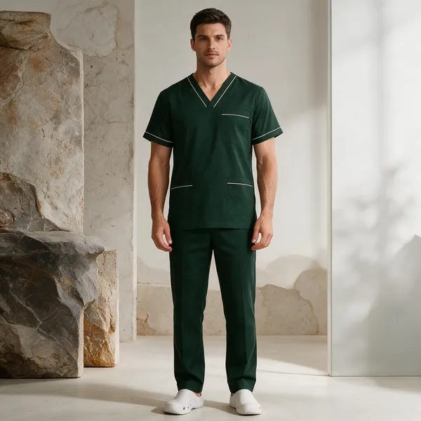 Premium_Piping_Design_Bottle_Green_Scrub_Suit