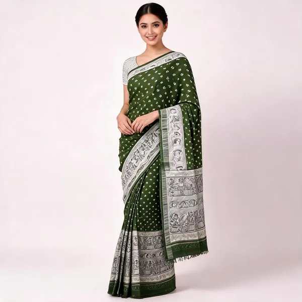Green_Pure_Cotton_Digital_Print_Saree_For_Women