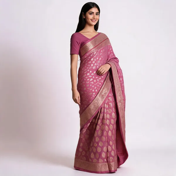 Pink_Handloom_Banarasi_Khaddi_Georgette_Saree_For_Women