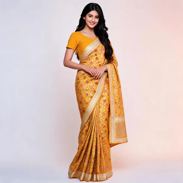 Mustard_Banarasi_Silk_Patola_Saree_For_Women