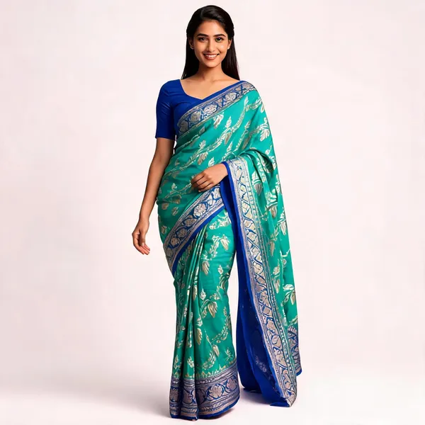 Green_Blue_Handloom_Banarasi_Khaddi_Georgette_Saree_For_Women