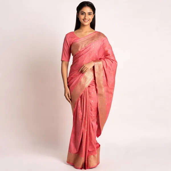 Pink_Banarasi_Worm_Silk_Saree_For_Women