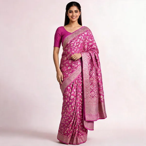 Magenta_Handloom_Banarasi_Khaddi_Georgette_Saree_For_Women
