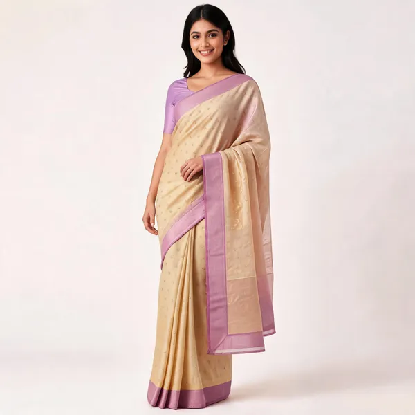 Beige_Banarasi_Worm_Silk_Saree_For_Women