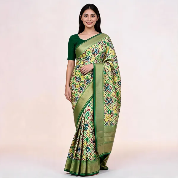Green_Banarasi_Patola_Silk_Saree_For_Women