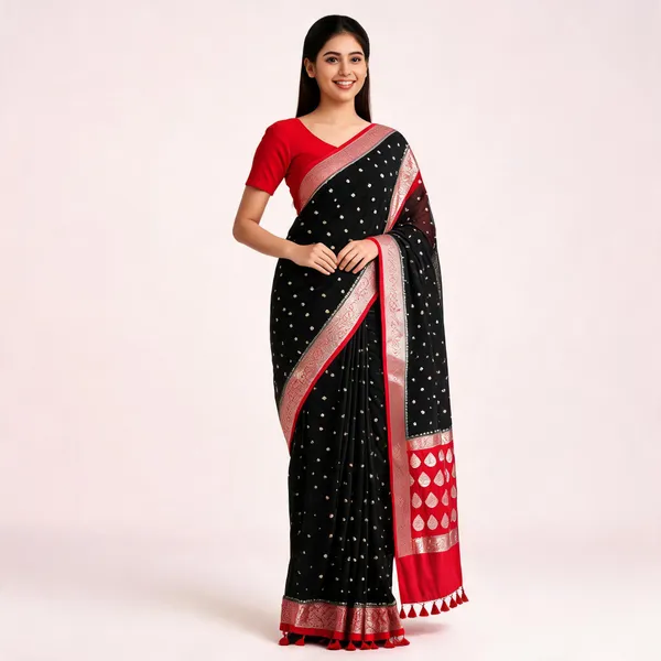 Black_Banarasi_Chiffon_Saree_For_Women