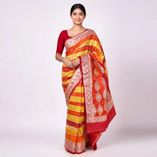 Multicolor_Banarasi_Pure_Chiffon_Woven_Saree_For_Women