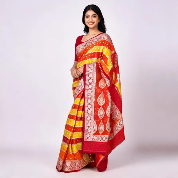 Multicolor_Banarasi_Pure_Chiffon_Woven_Saree_For_Women