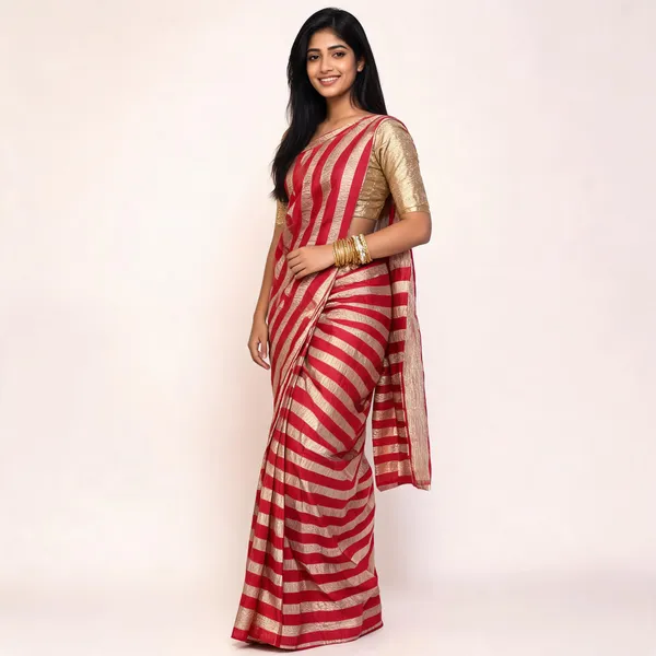 Red_Pure_Moonga_Tissue_Woven_Saree_For_Women