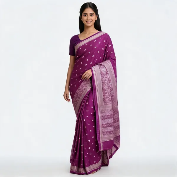 Purple_Banarasi_Silk_Woven_Saree_For_Women
