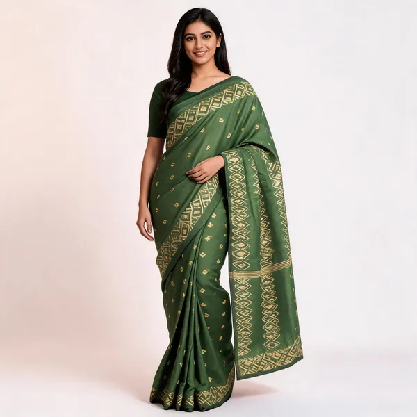 Green_Cotton_Woven_Saree_For_Women