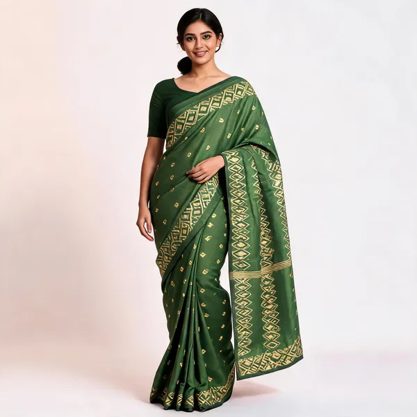 Green_Cotton_Woven_Saree_For_Women