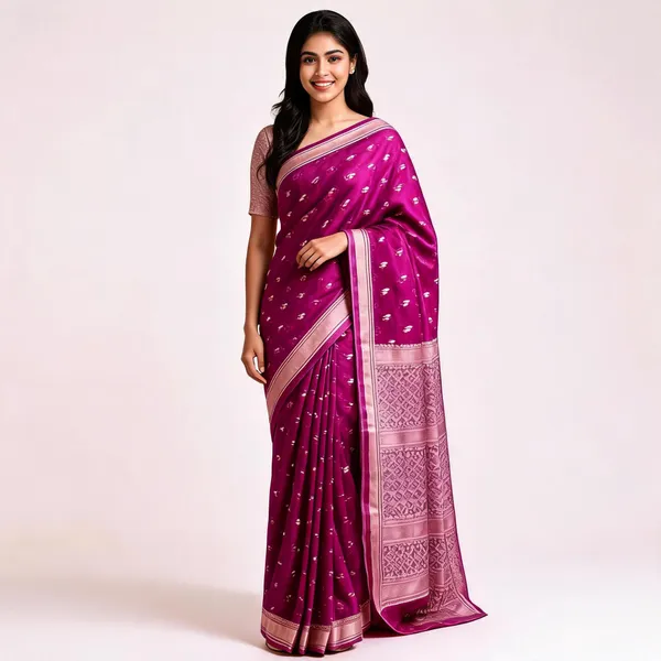 Magenta_Banarasi_Silk_Woven_Saree_For_Women