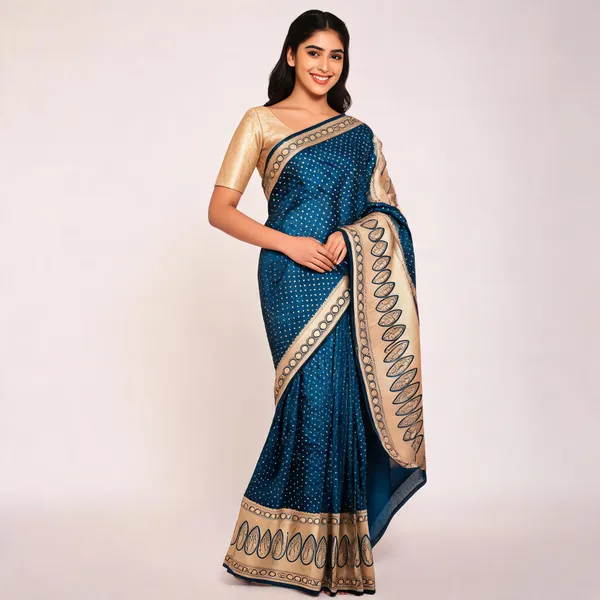 Blue_Banarasi_Mashru_Silk_Saree_For_Women