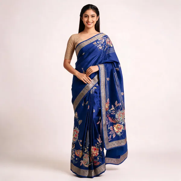 Blue_Russian_Silk_Saree_For_Women