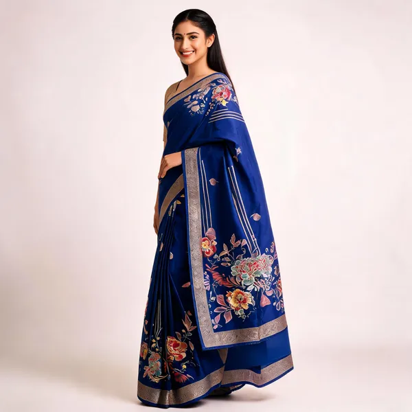 Blue_Russian_Silk_Saree_For_Women