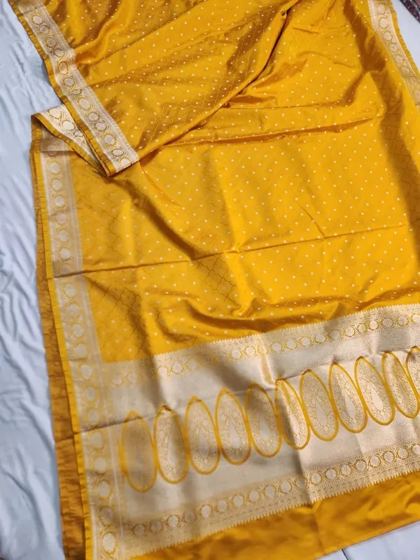 Mustard_yellow_Banarasi_mashru_silk_saree_Saree