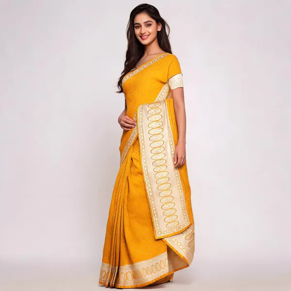 Mustard_Yellow_Banarasi_Mashru_Silk_Saree_For_Women
