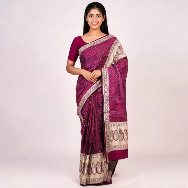 Violet_Banarasi_Mashru_Silk_Saree_For_Women