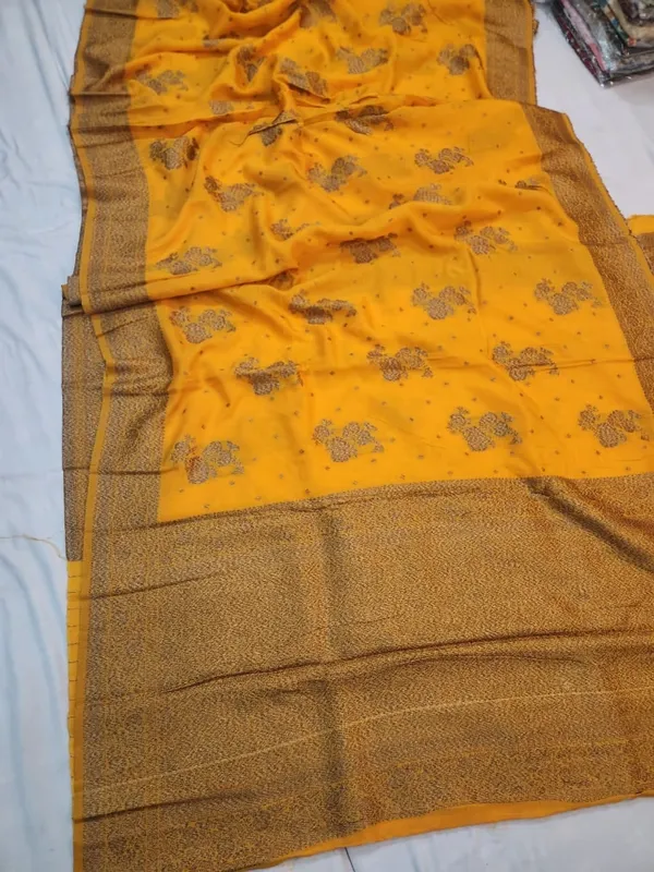 Mustard_yellow_Tussar_Silk_Saree_Saree