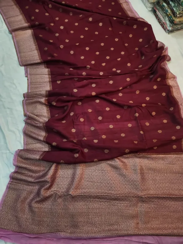 Maroon_Tussar_Silk_Saree_Saree