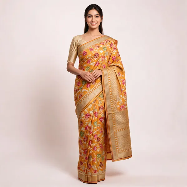 Mustard_Yellow_Banarasi_Meenkari_Silk_Saree_For_Women